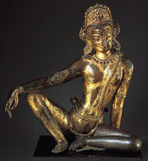 Indra - from Nepal - gilt bronze statue (13th century A.D.)